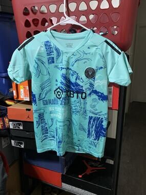 Size Youth S-Inter Miami CF Lionel Messi 10 Soccer Jersey Teal Size 24 XBTO MLS
